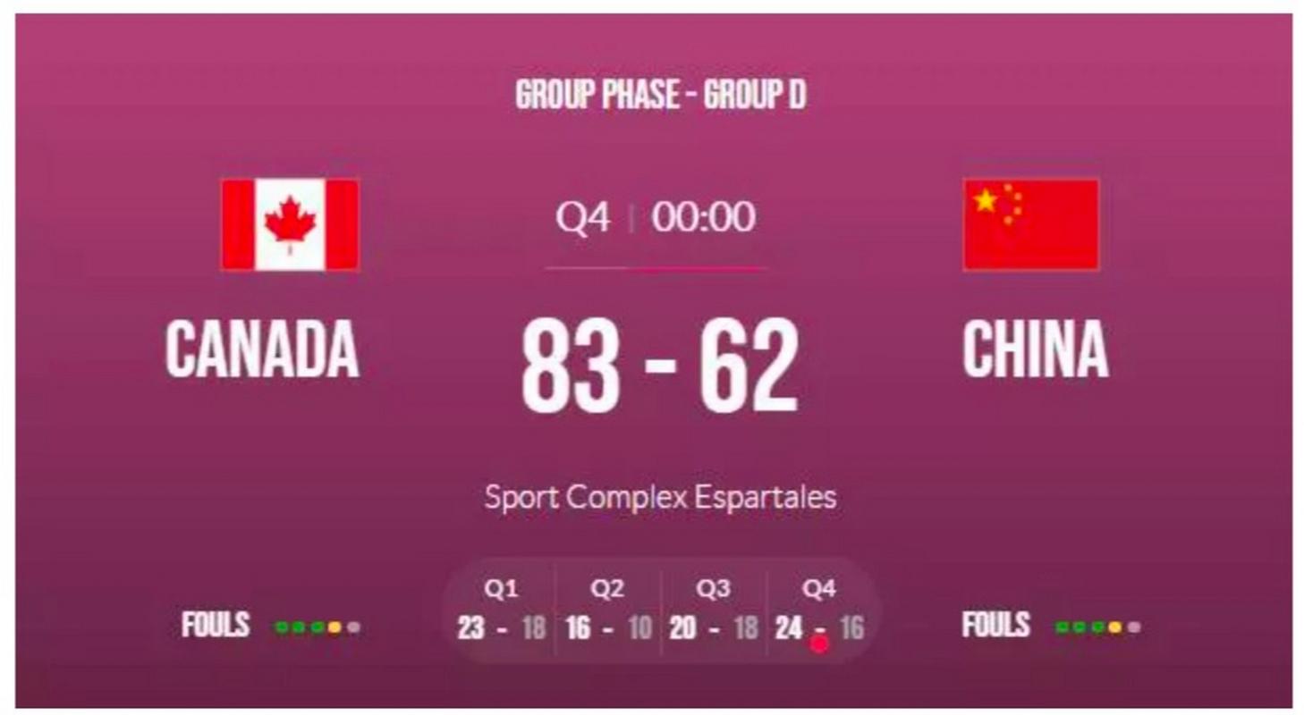 中国女篮vs加拿大时间